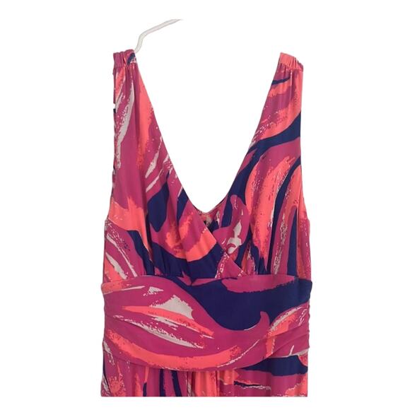 Lilly Pulitzer Brightly Colored Handkerchief Hem V-neck Sundress Xxs Beachy - Picture 3 of 5